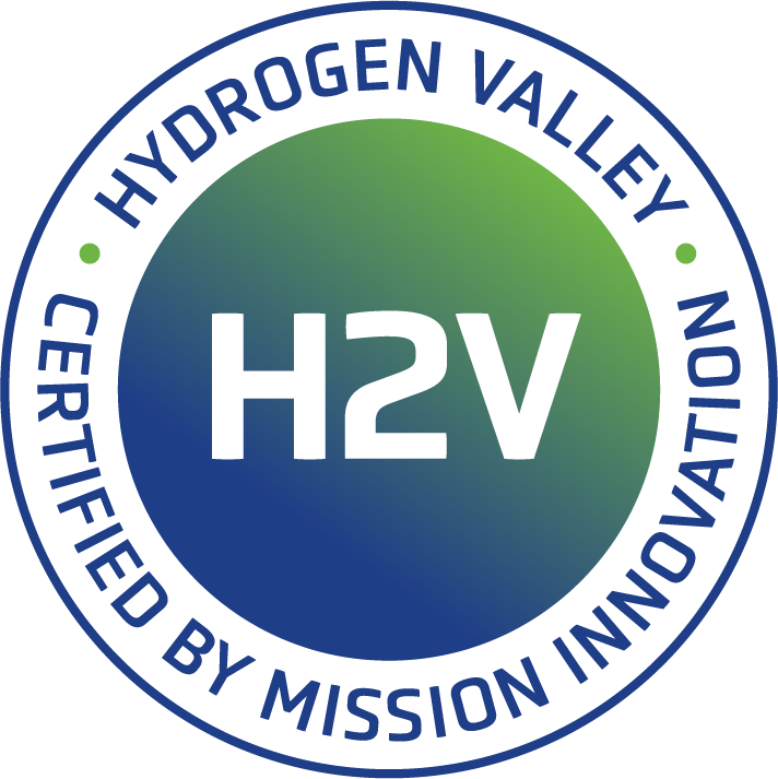 Logo des Hydrogen Valley, certified by mission innovation